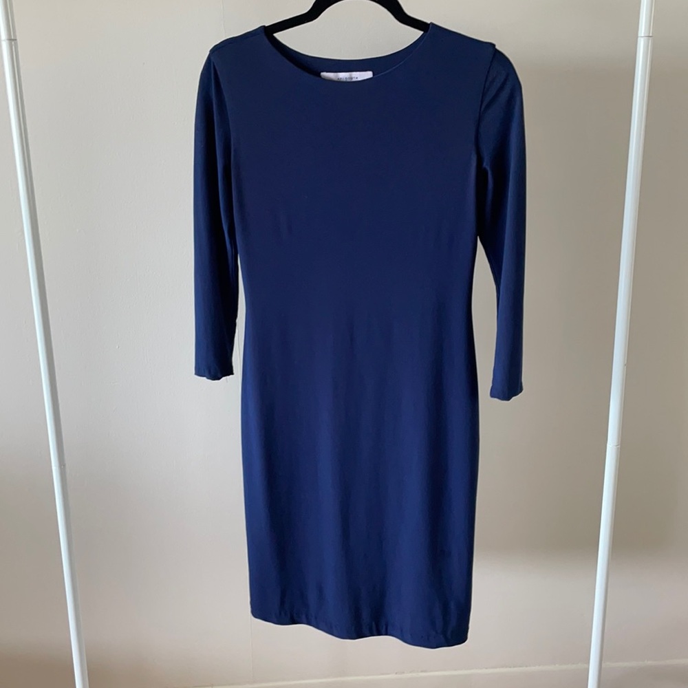 Custom ARI SOUTH Navy Blue Slither Dress